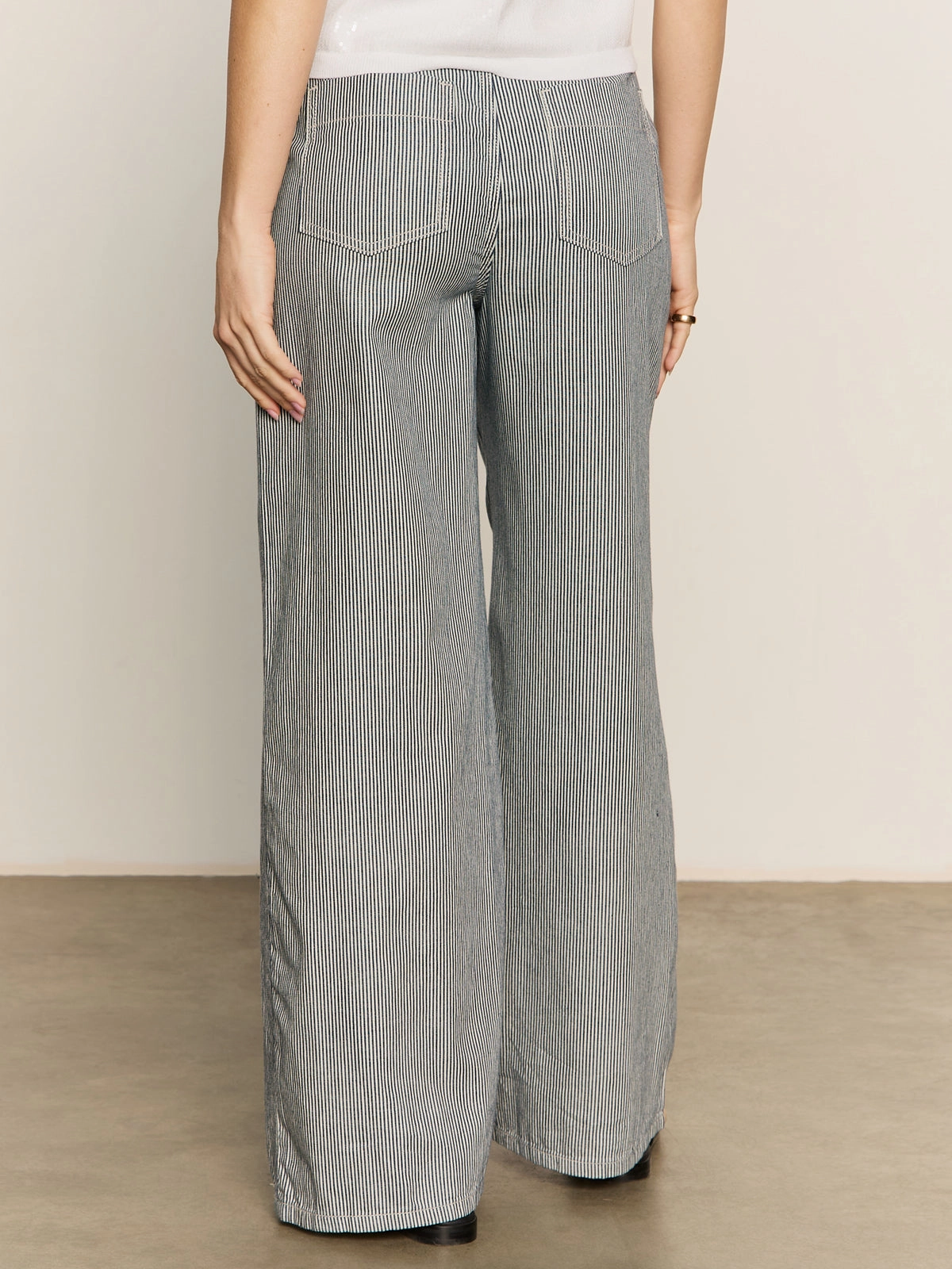 Bold Style Marine Full Length Semi High Rise Pant Yacht Stripe