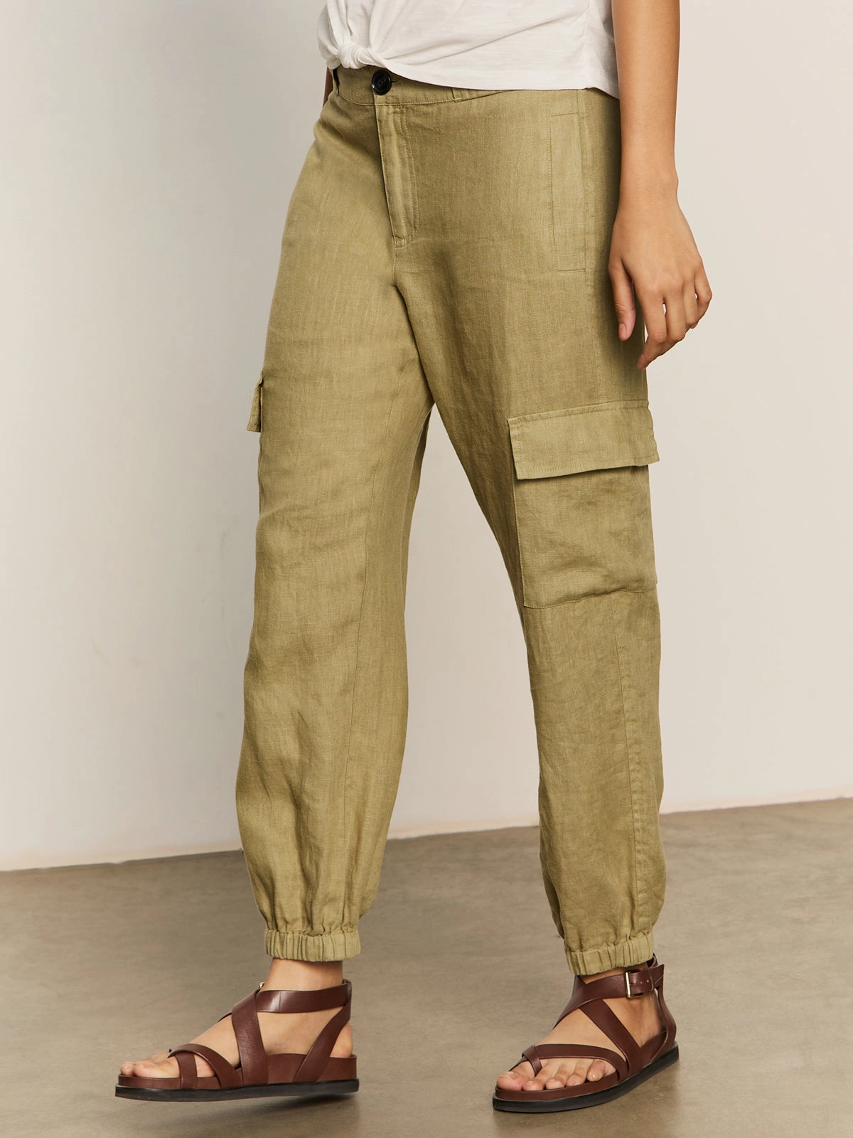 Bold Style Take Over Linen Jogger Standard Rise Pant Bamboo