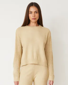 Boucle Knit Mesh Mixed Sweater Premium Friend
