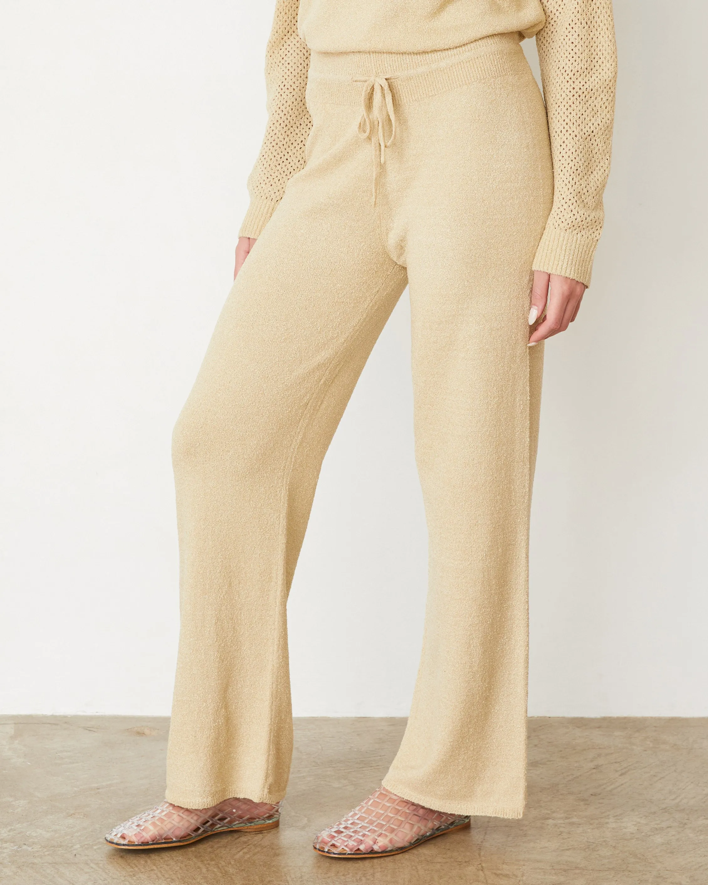 Boucle Knit Straight Leg Pant Neutral Fit