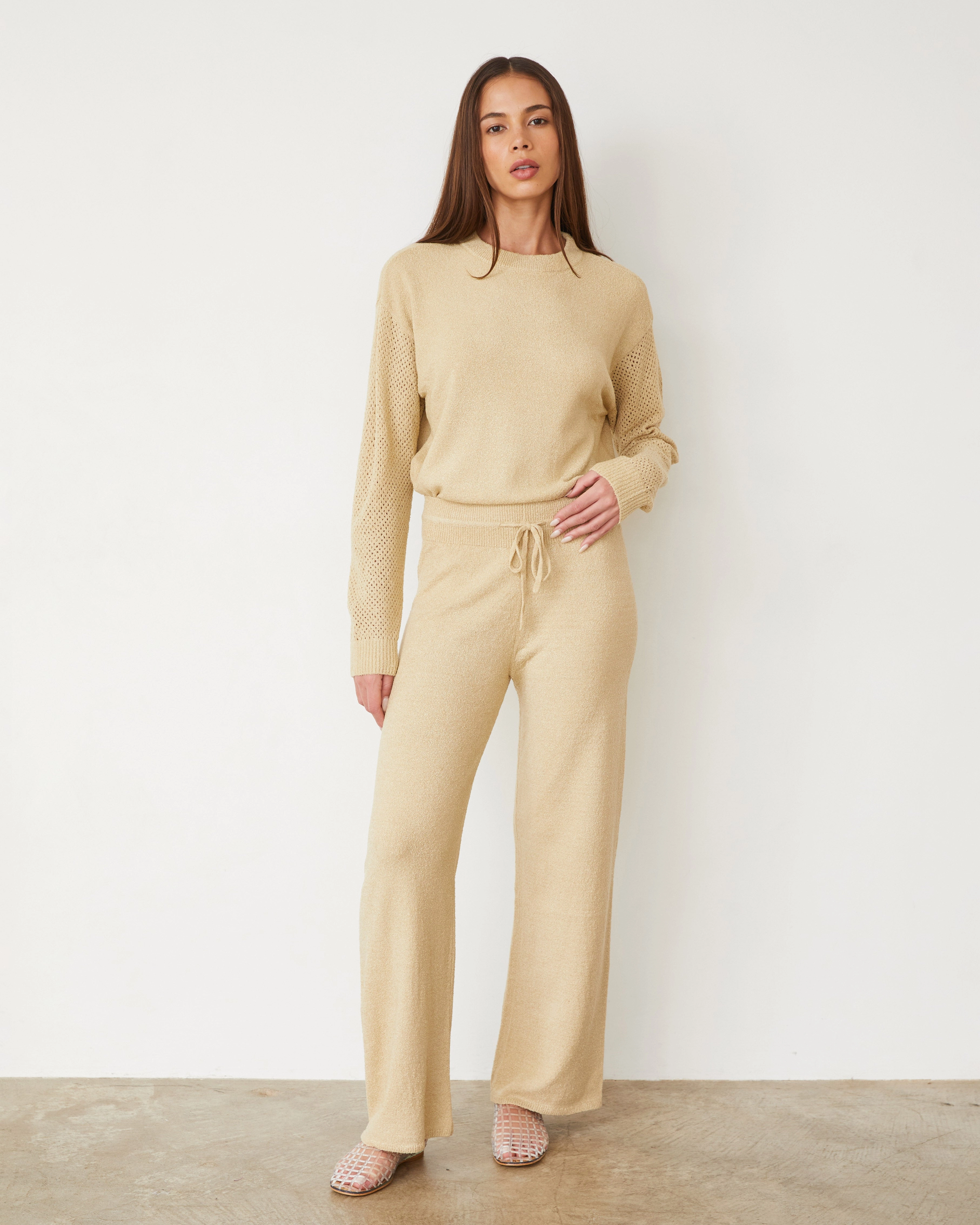 Boucle Knit Straight Leg Pant Comfort-stretch