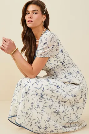 Bow Detail Smocked Waist Floral Dress Style focused