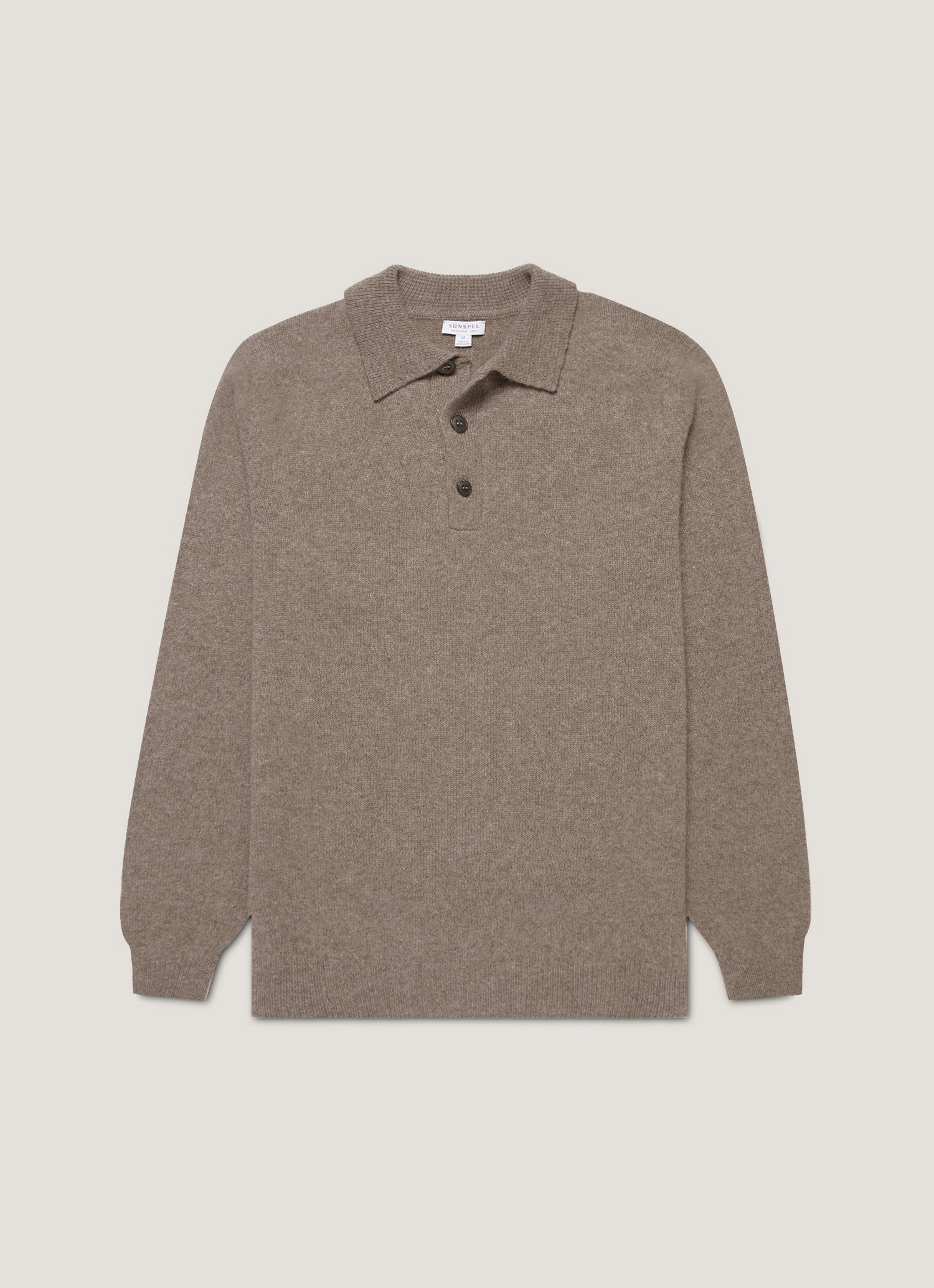 Men's Lambswool Polo Shirt in Bark Everyday Aura Smart Casual Look