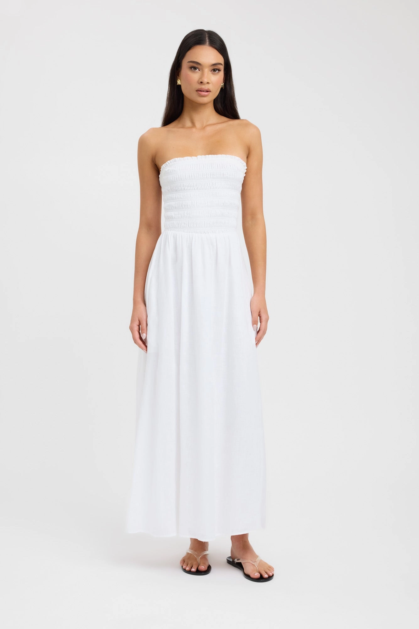 Breathable Goods Tahiti Shirred Dress