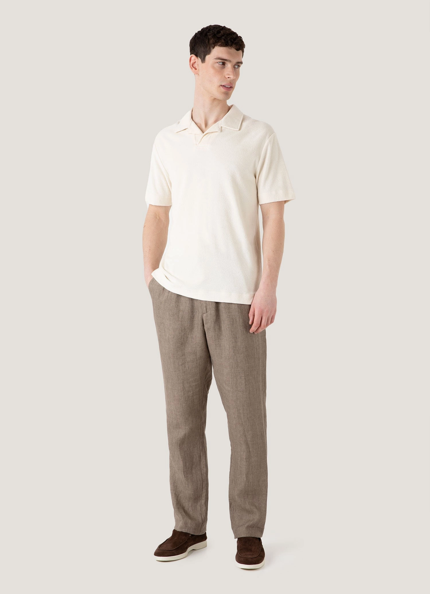Breathable Shape Men's Undyed Towelling Polo Shirt in Undyed