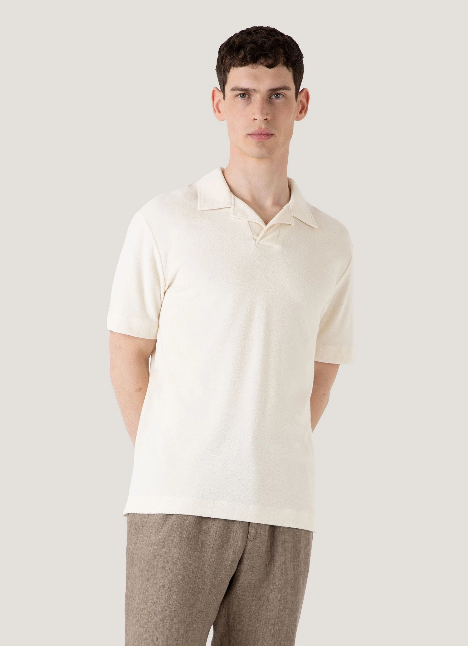 Breathable Shape Men's Undyed Towelling Polo Shirt in Undyed