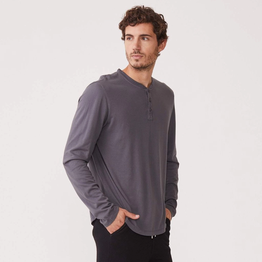 Breathable Style Long Sleeve Henley