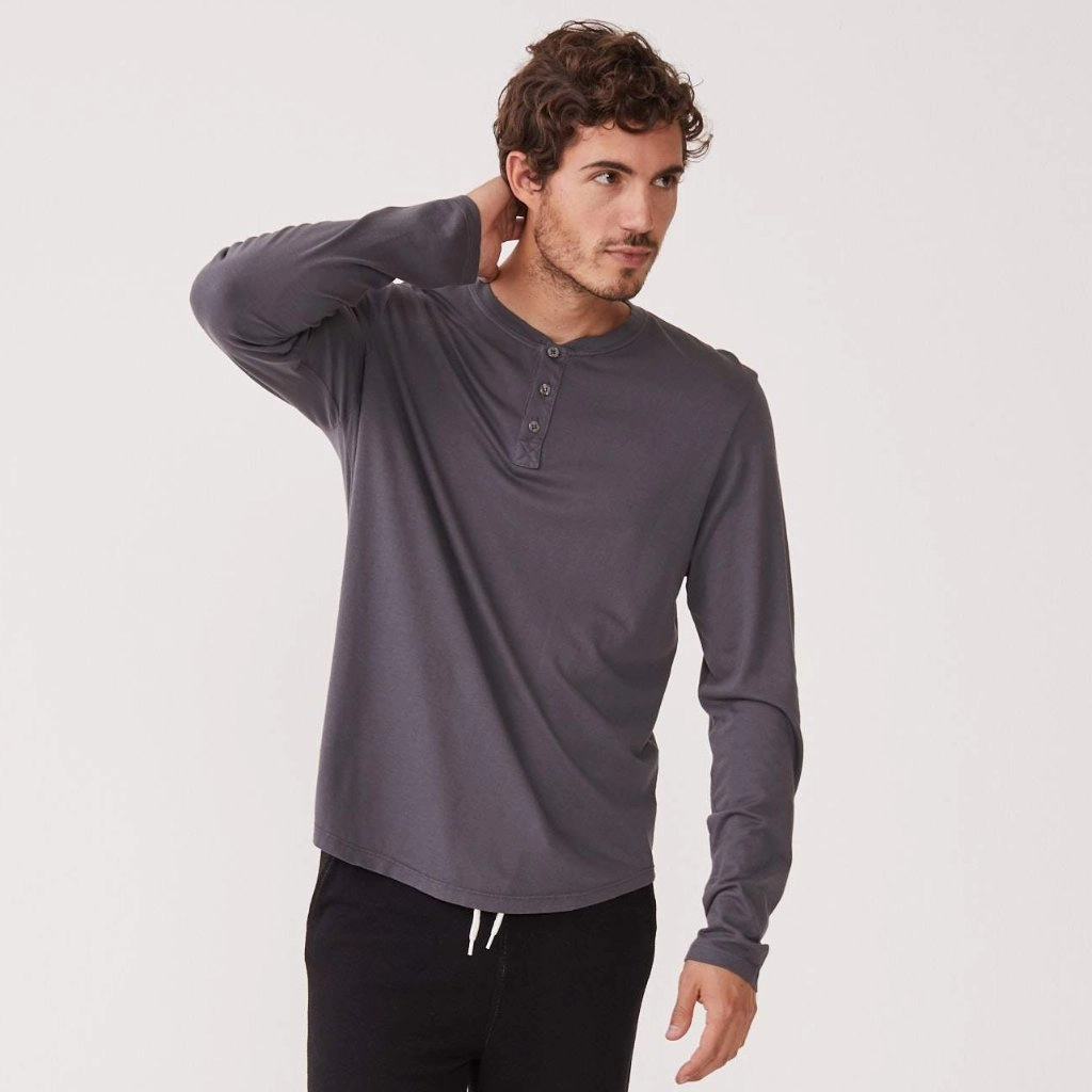 Breathable Style Long Sleeve Henley