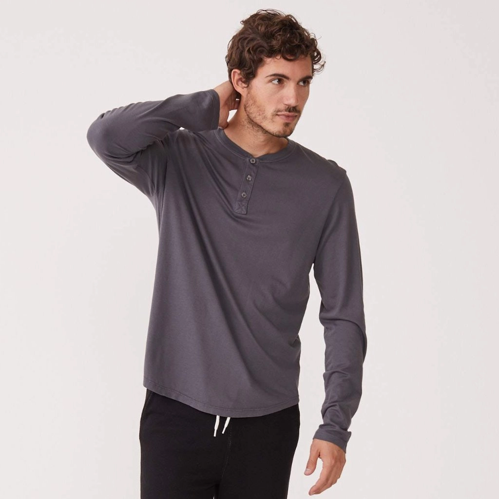 Breathable Style Long Sleeve Henley