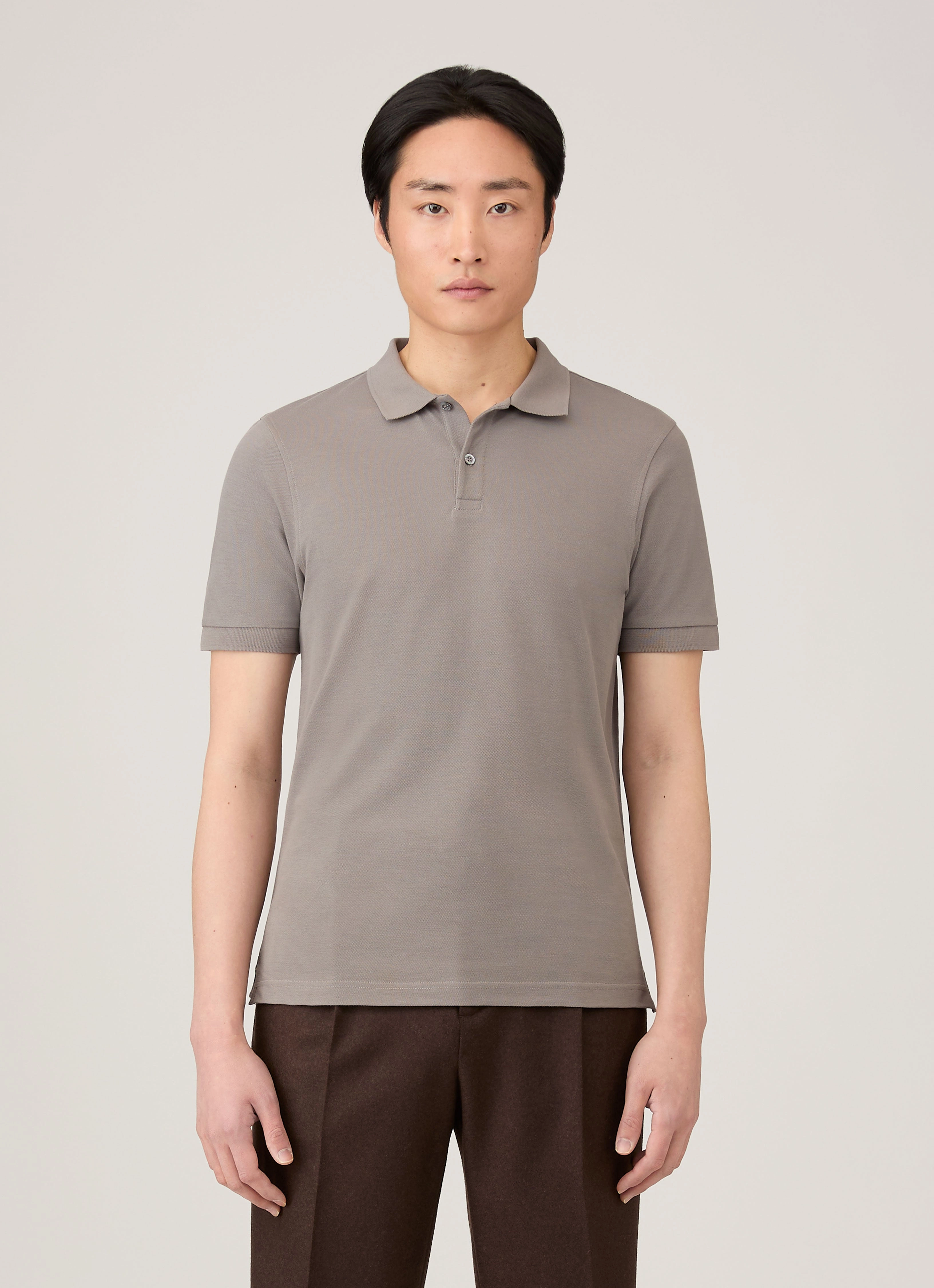 Breathable Wear Casual Men's Piqu?? Polo Shirt in Iron Grey