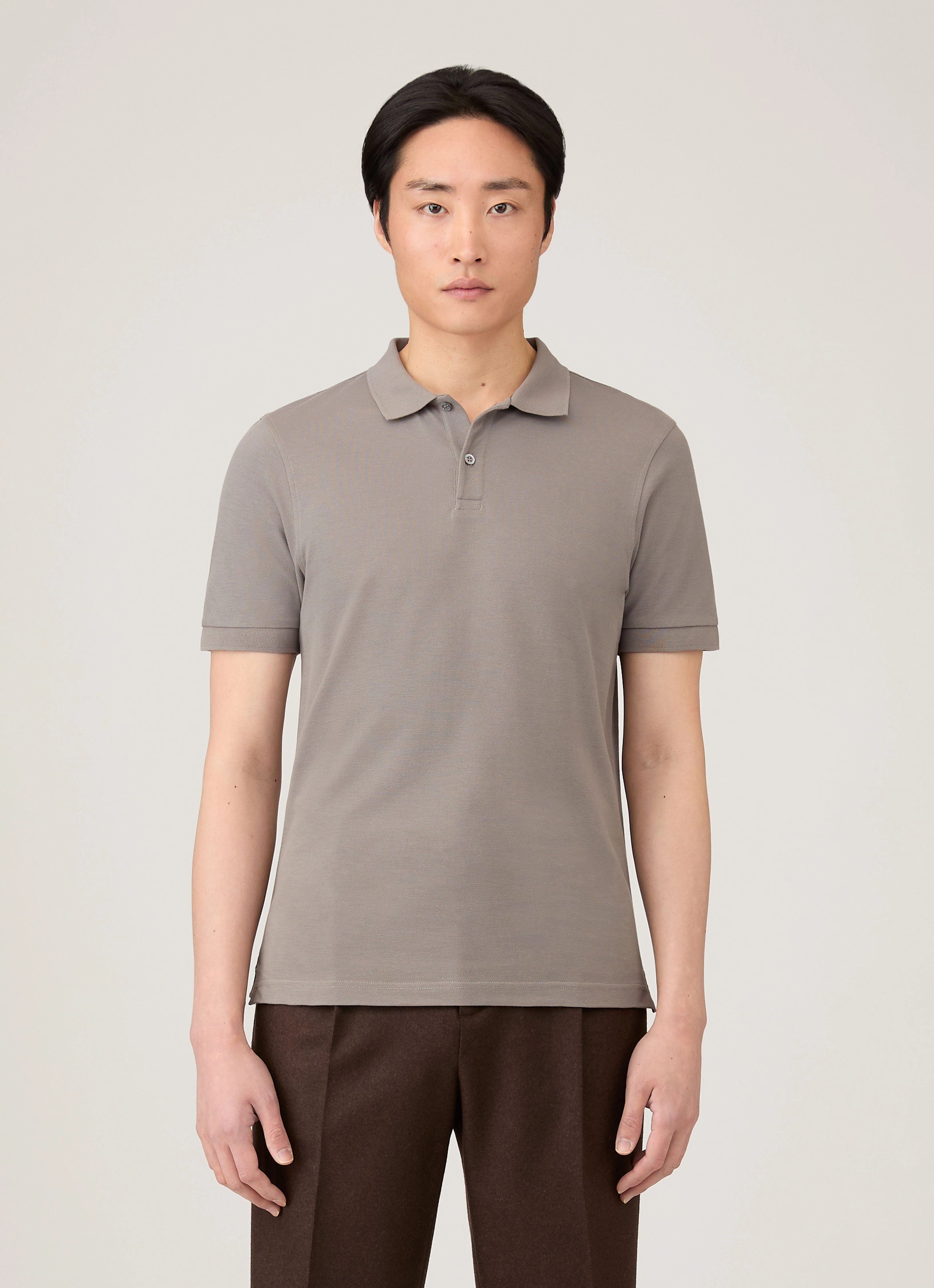 Breathable Wear Casual Men's Piqu?? Polo Shirt in Iron Grey