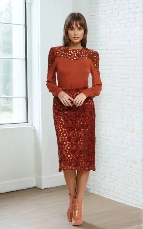 Brina Skirt  Sumatra Lace Sheer Overlay