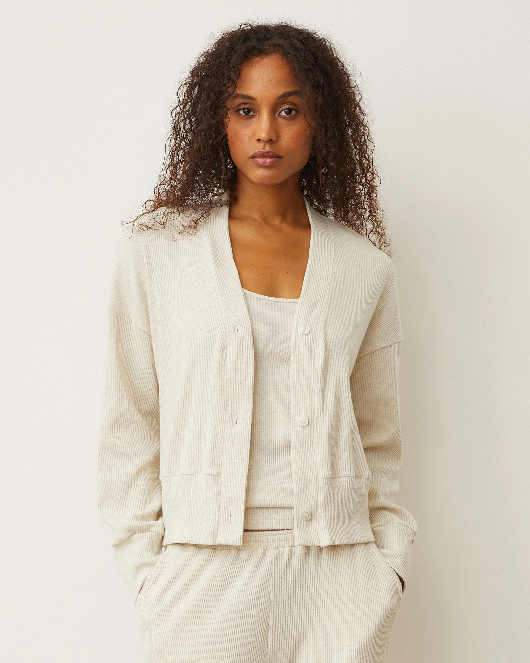 Brushed Rib Cardigan Tailored Profile