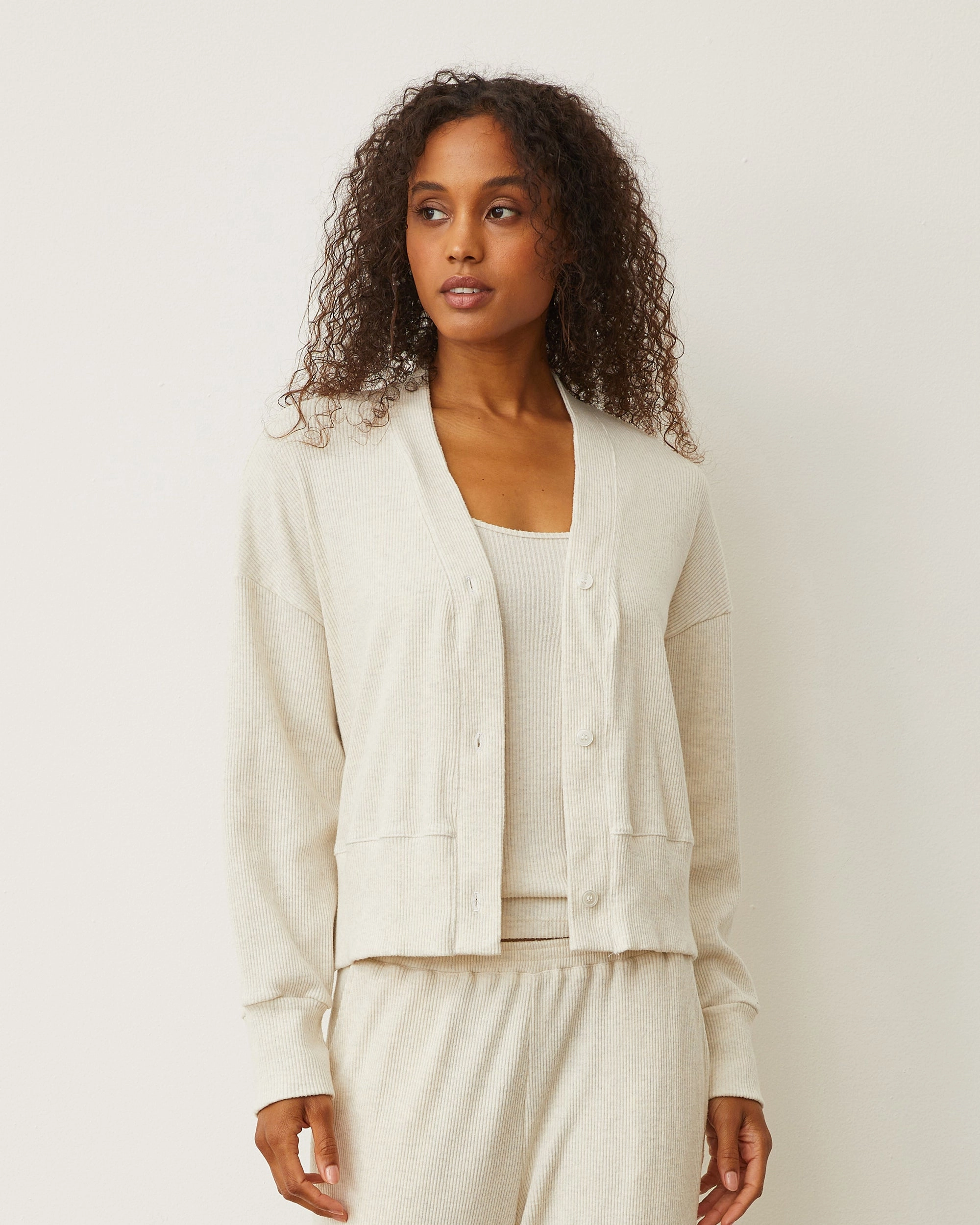 Brushed Rib Cardigan Tailored Profile