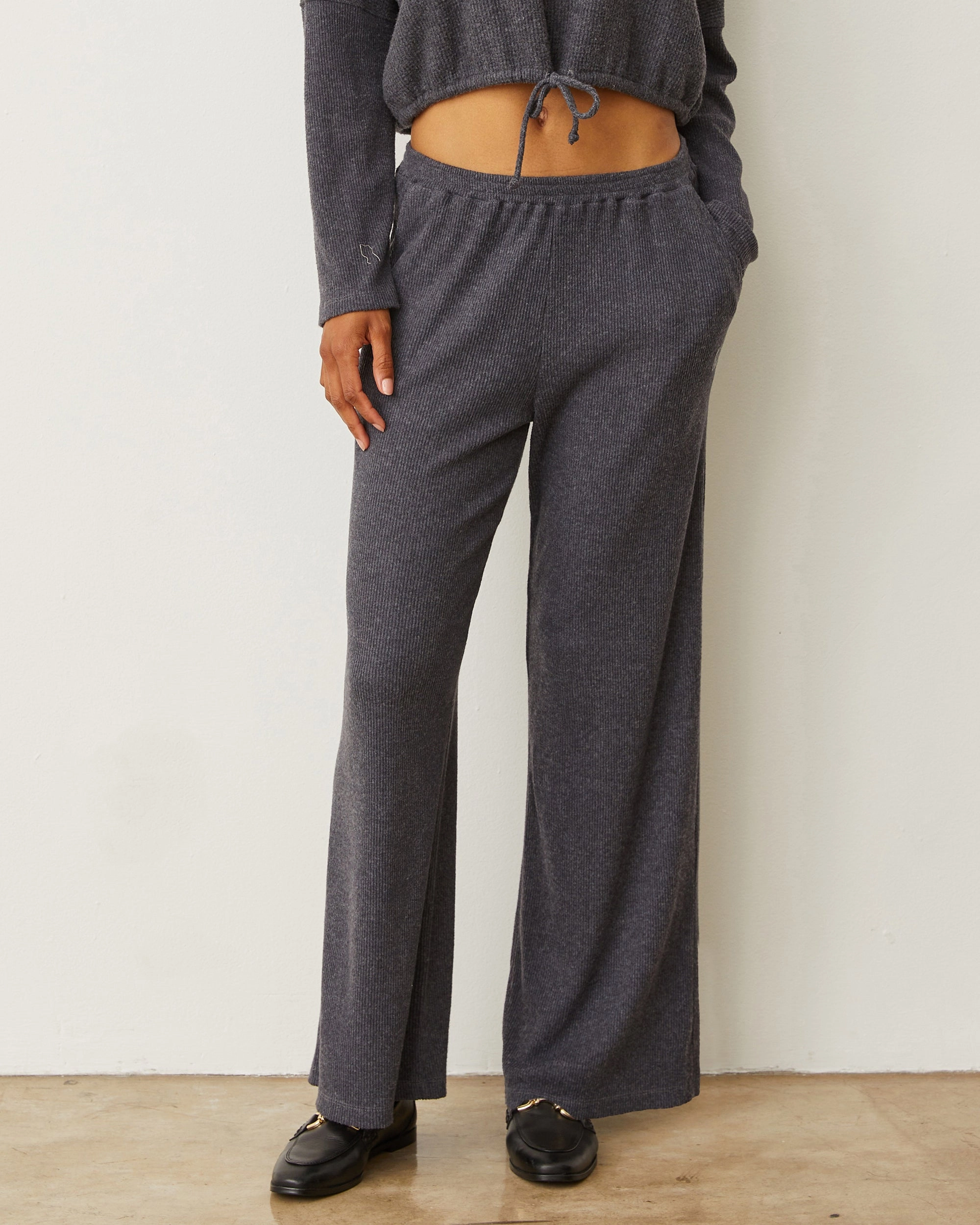 All-Day Wear Layering Piece Brushed Rib Pant