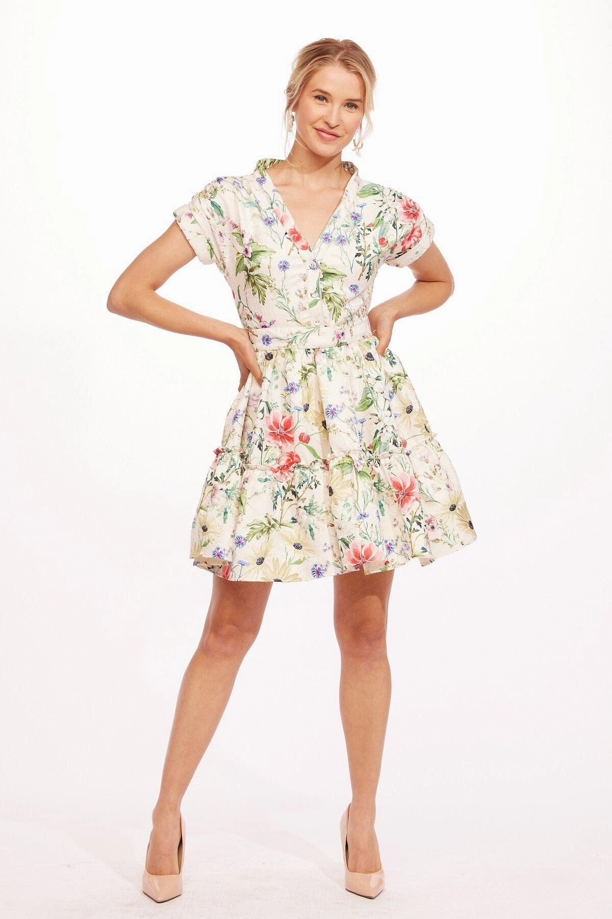 Button up Ulani Dress - Pink Magnolia