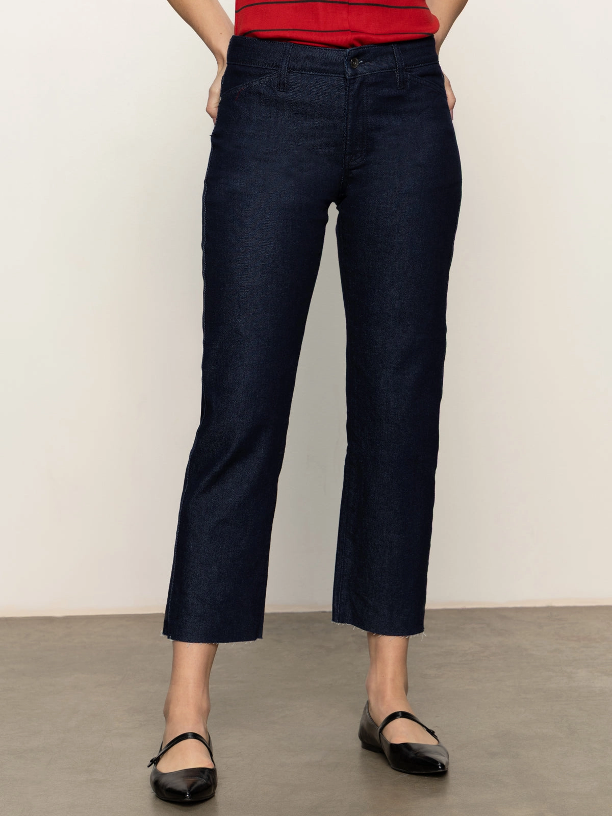 Cadence 90'S Straight Crop Jeans Plot Twist Sleek Fabric