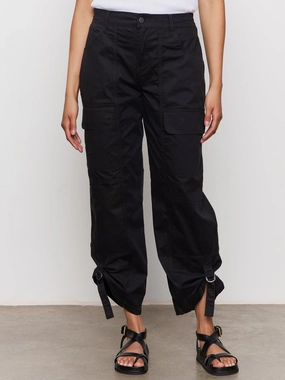 Cali Cargo Standard Rise Pant Black mid-rise design Cropped length