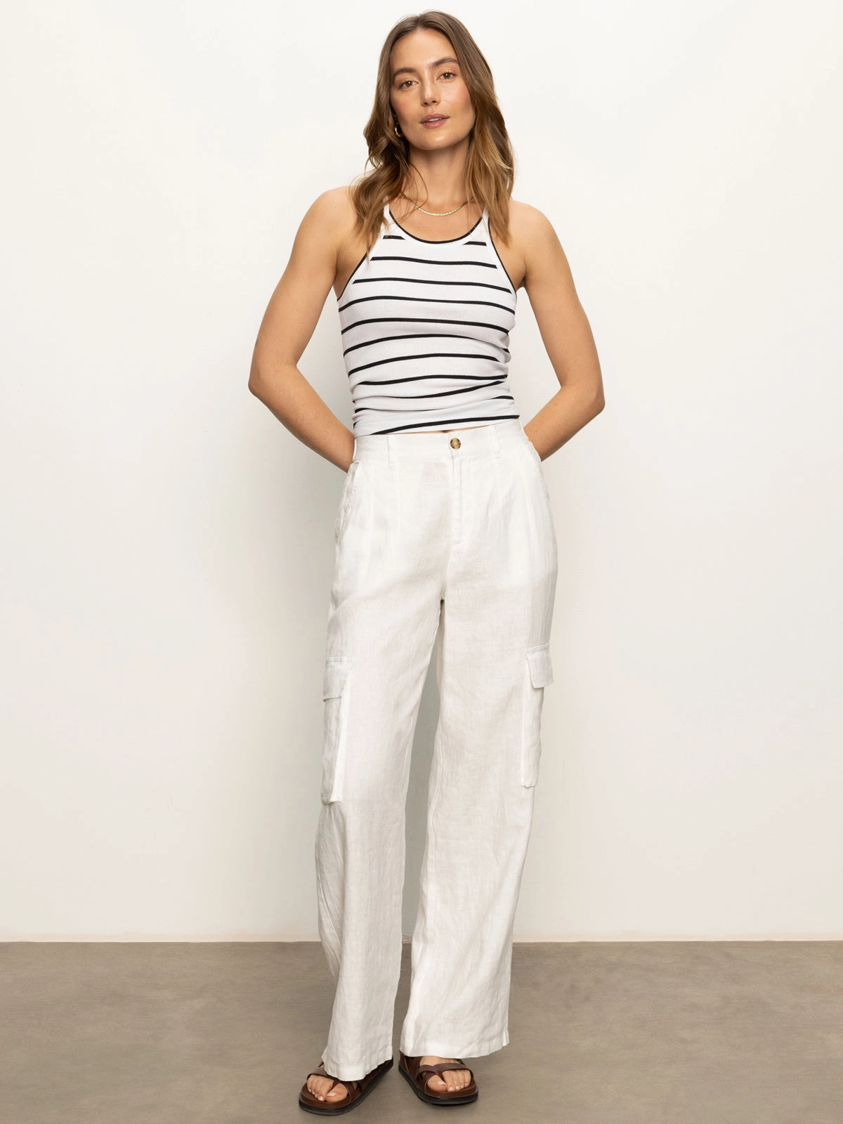 Cargo Hopper Semi High Rise Cargo Pant Bleached White