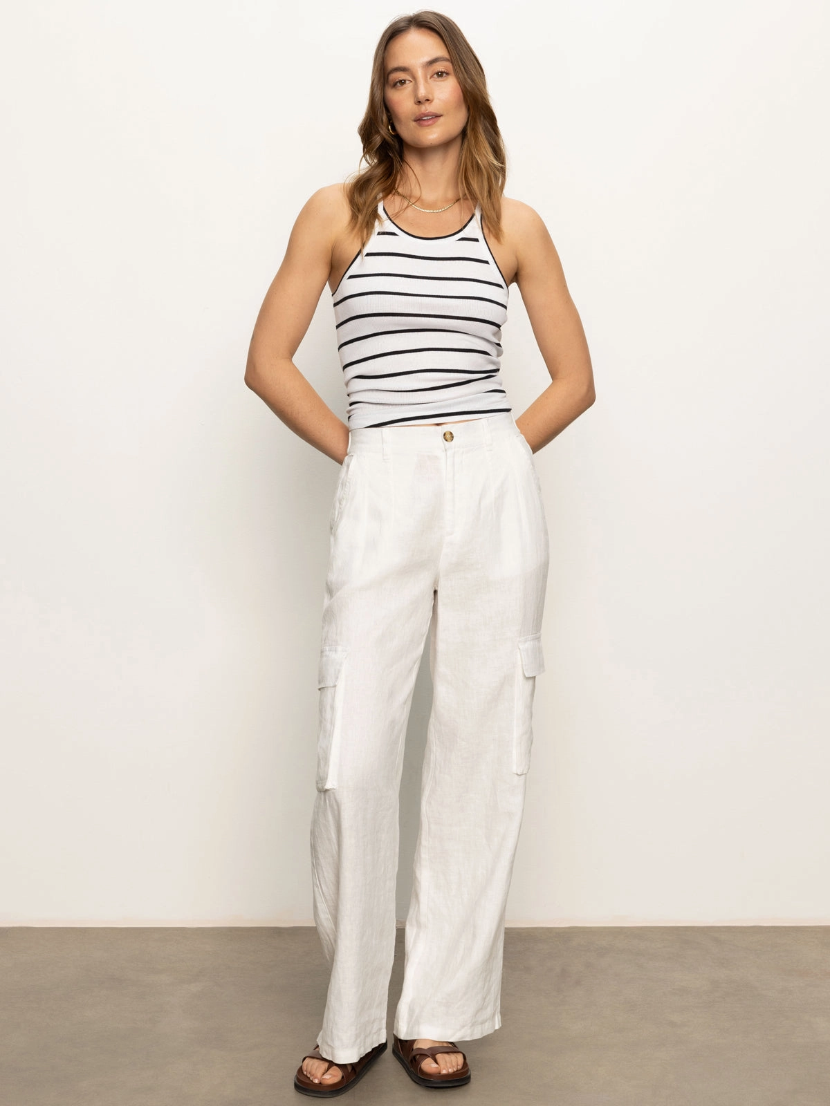 Cargo Hopper Semi High Rise Cargo Pant Bleached White