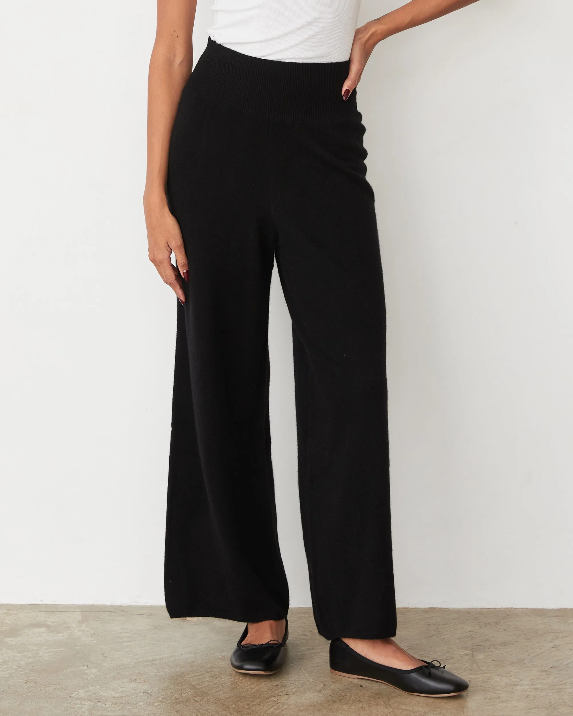 Wrinkle-Resistant Striped Pattern Cashmere Crop Pant