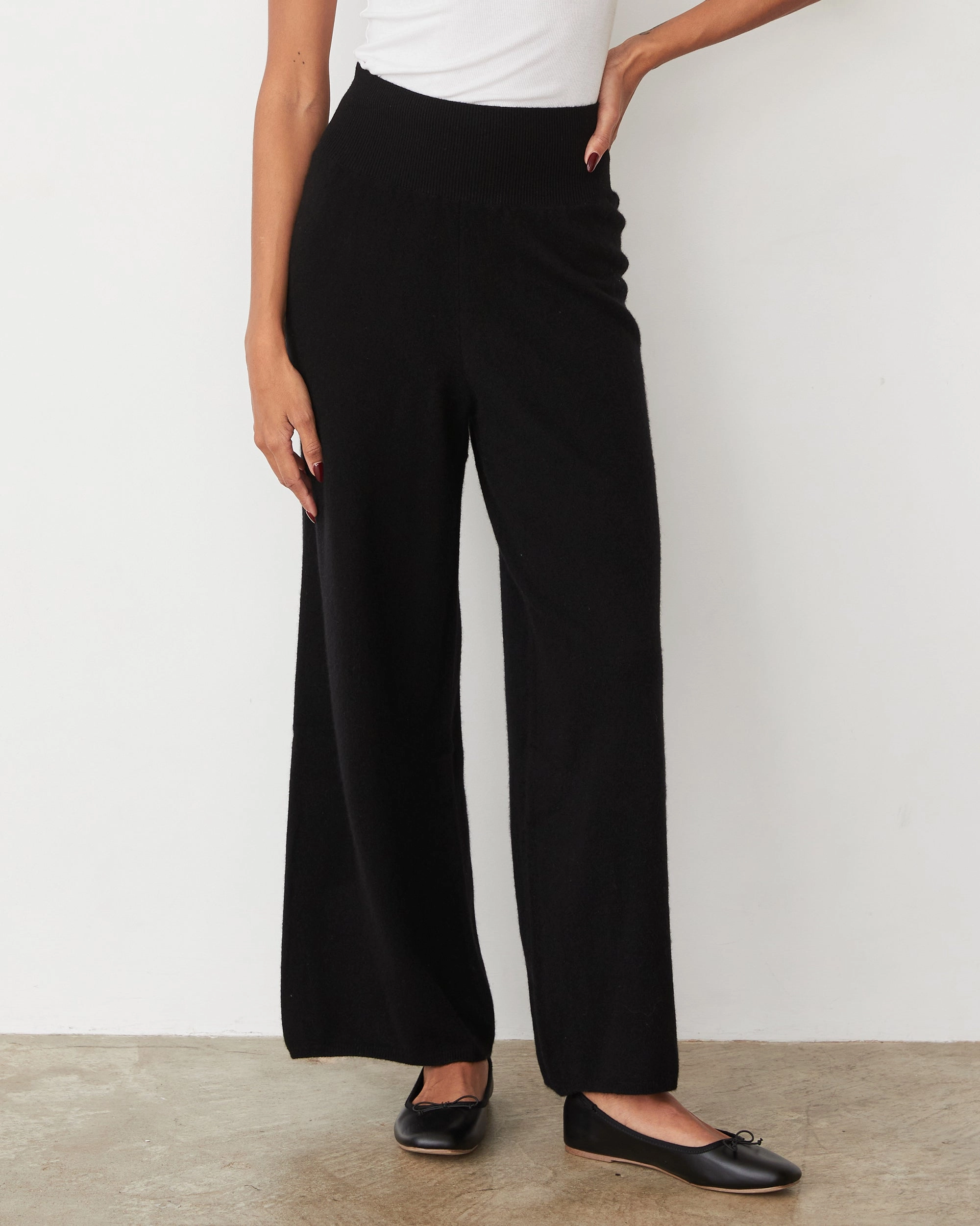 Wrinkle-Resistant Striped Pattern Cashmere Crop Pant
