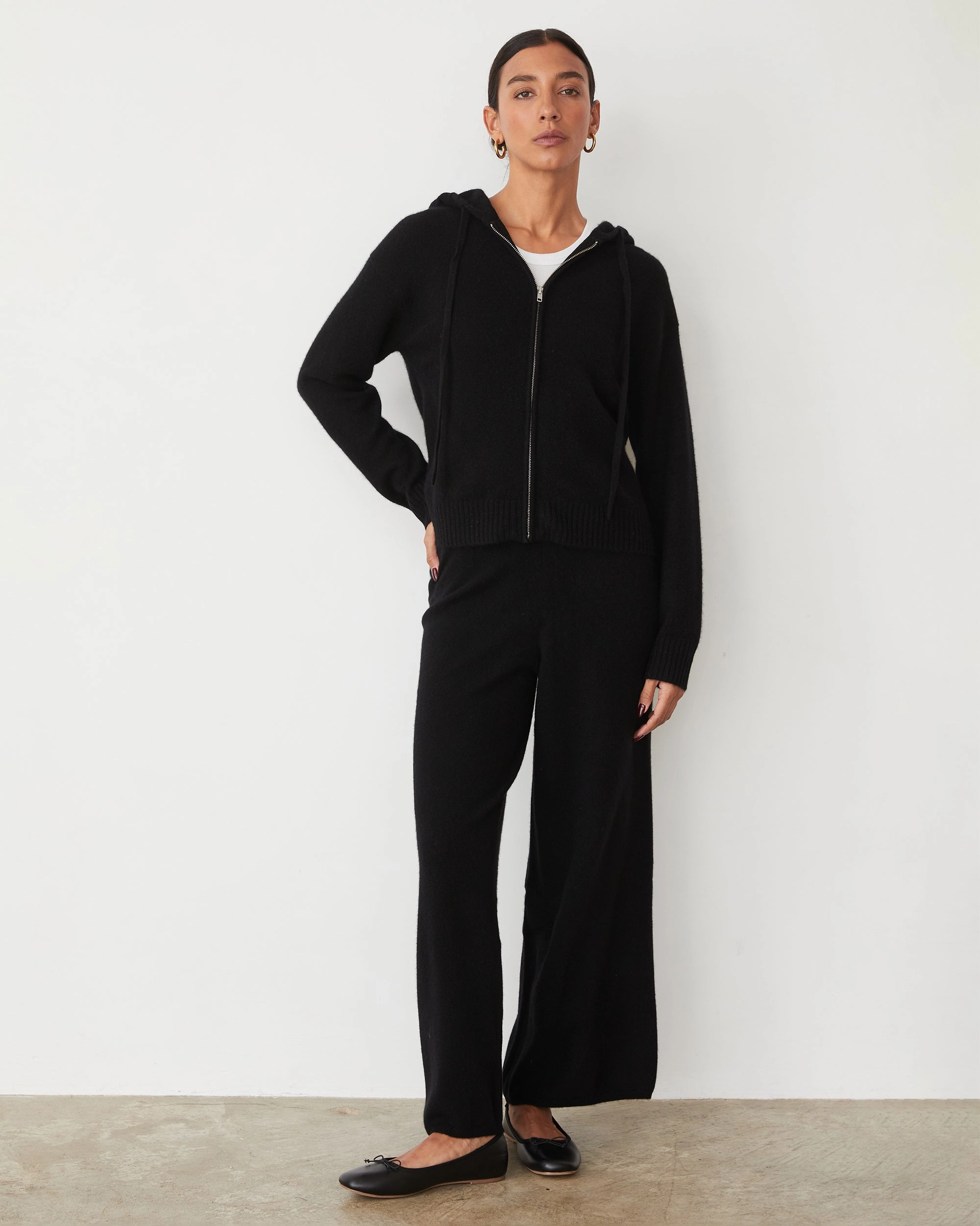 Cashmere Zip Up Hoody Lightweight Trend