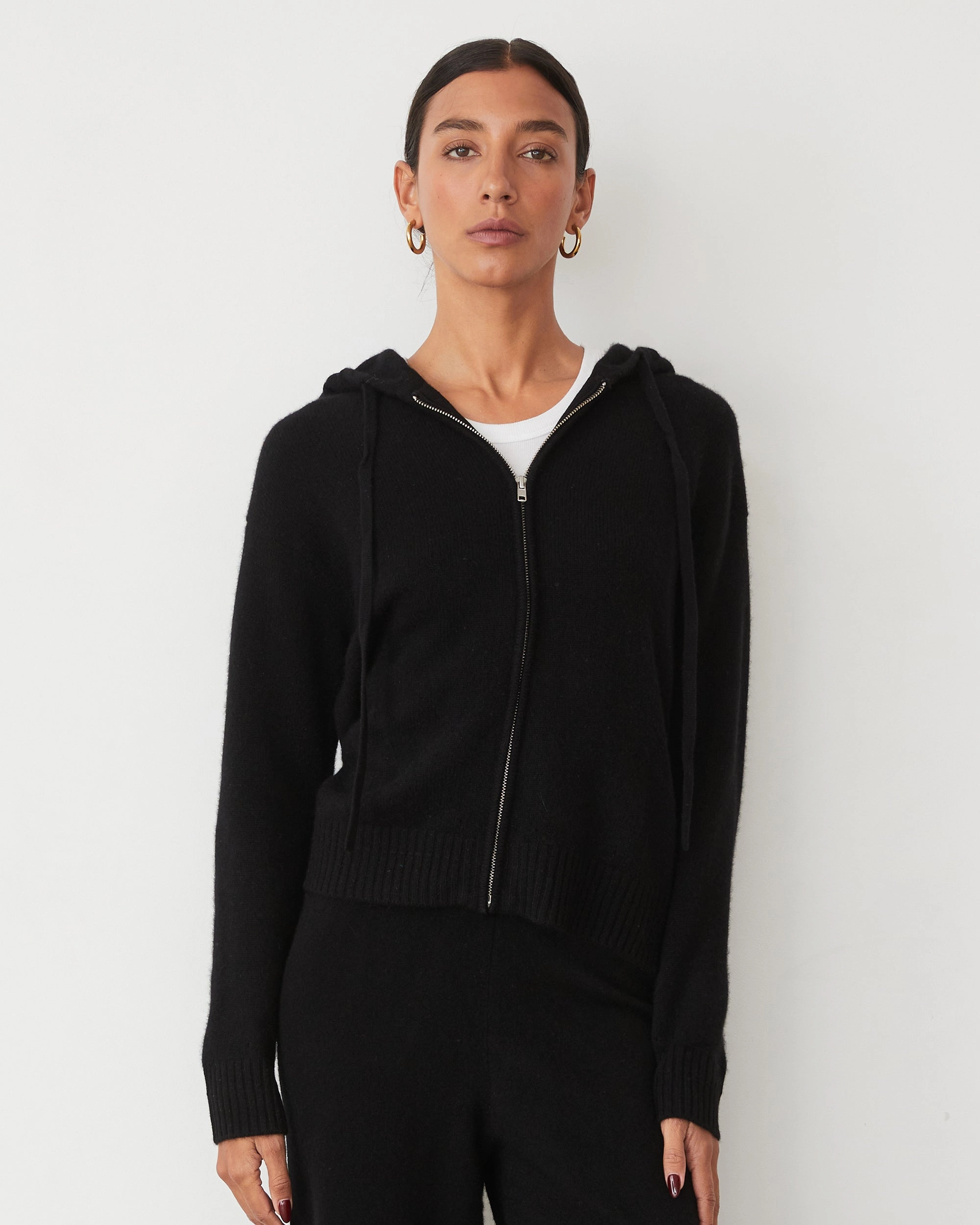 Cashmere Zip Up Hoody Cool-weather outerwear