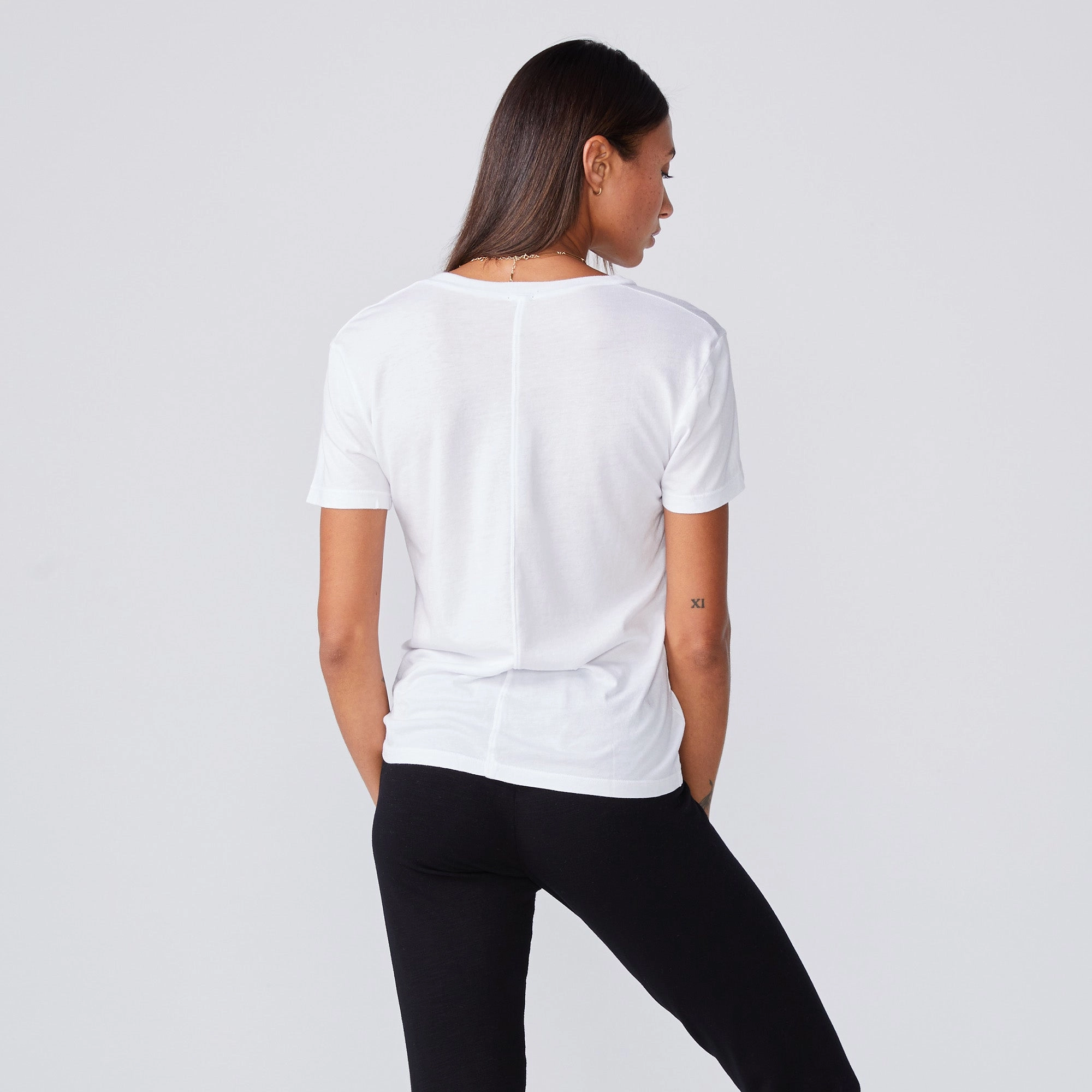 Casual Essential Cotton Modal Relaxed V Neck Tee