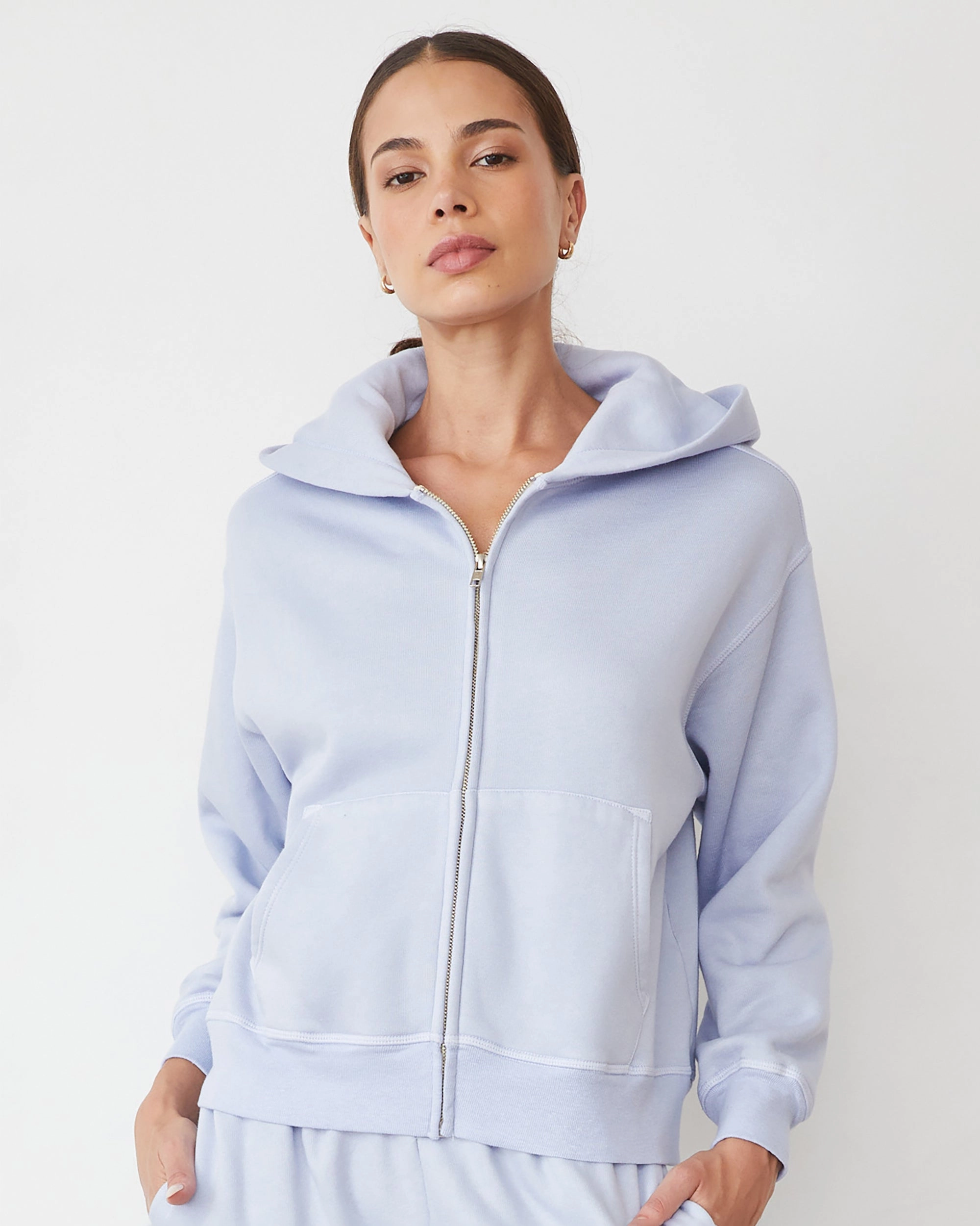 Casual Fashion Teddy Fleece Relaxed Zip Up Hoody