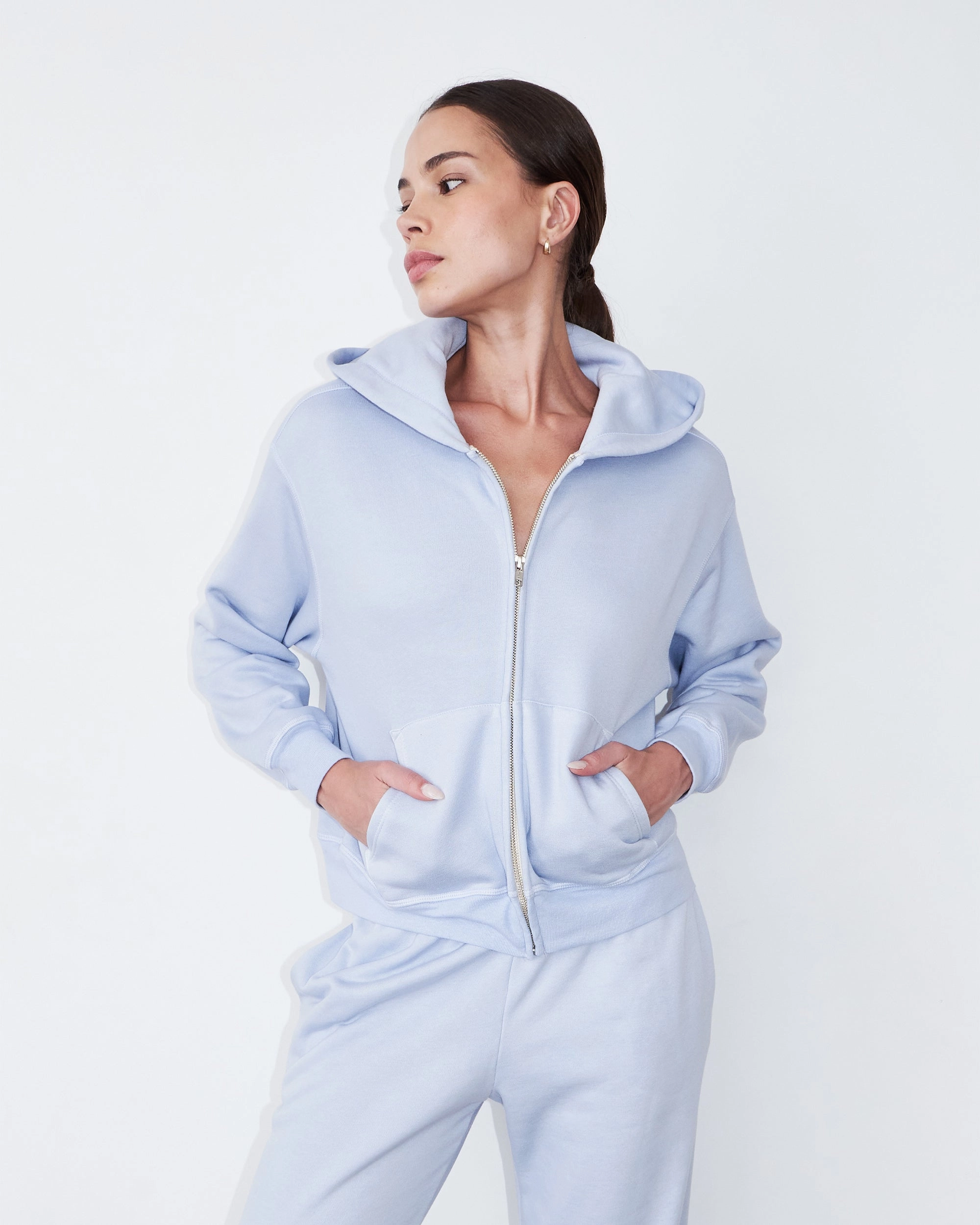 Casual Fashion Teddy Fleece Relaxed Zip Up Hoody