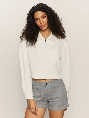 Cropped Paper Boy Jacket Bleached White Fashion Statement Coat