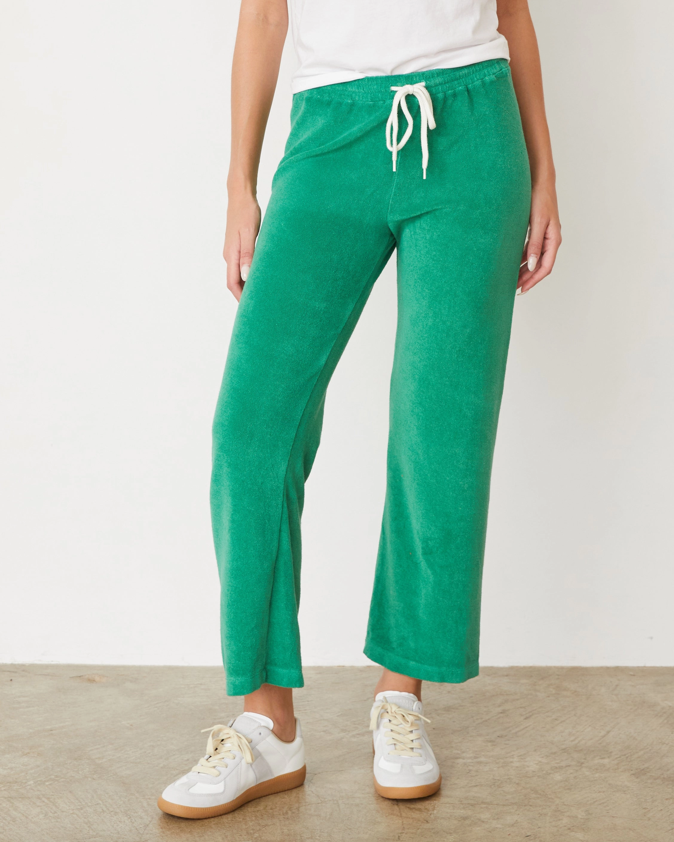 Back pockets Terry Cloth Crop Pant
