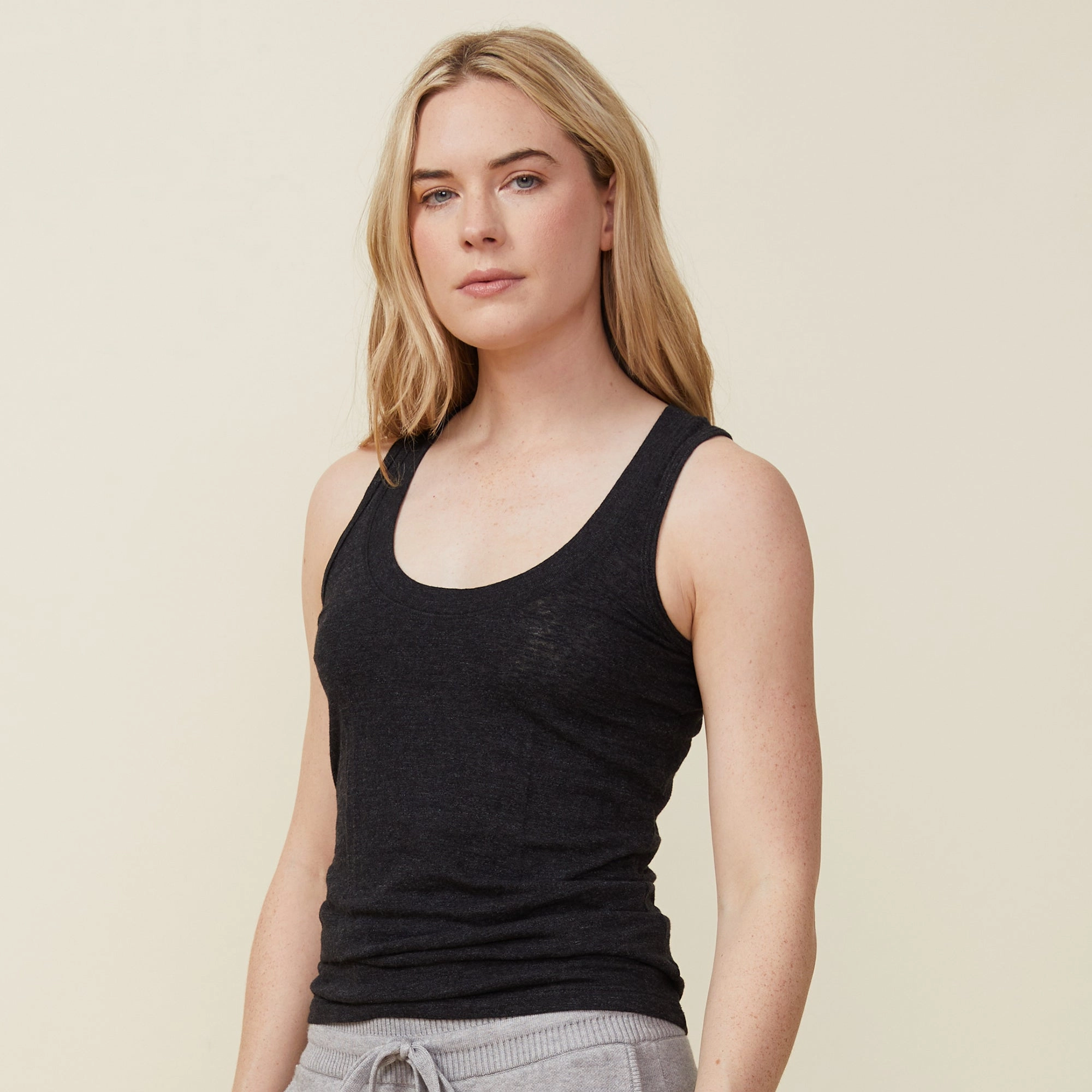 Casual Look Textured Tri-Blend Narrow Tank