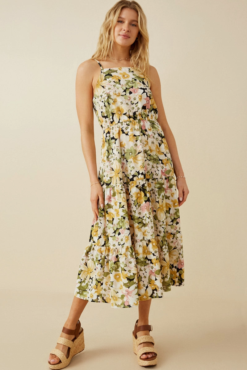 Special-Edition Day To Night Floral Print Tiered Skirt Cami Dress