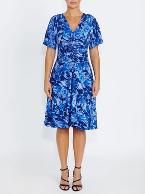 Shelly Blue Jersey Dress Easy-care Silky-Lining