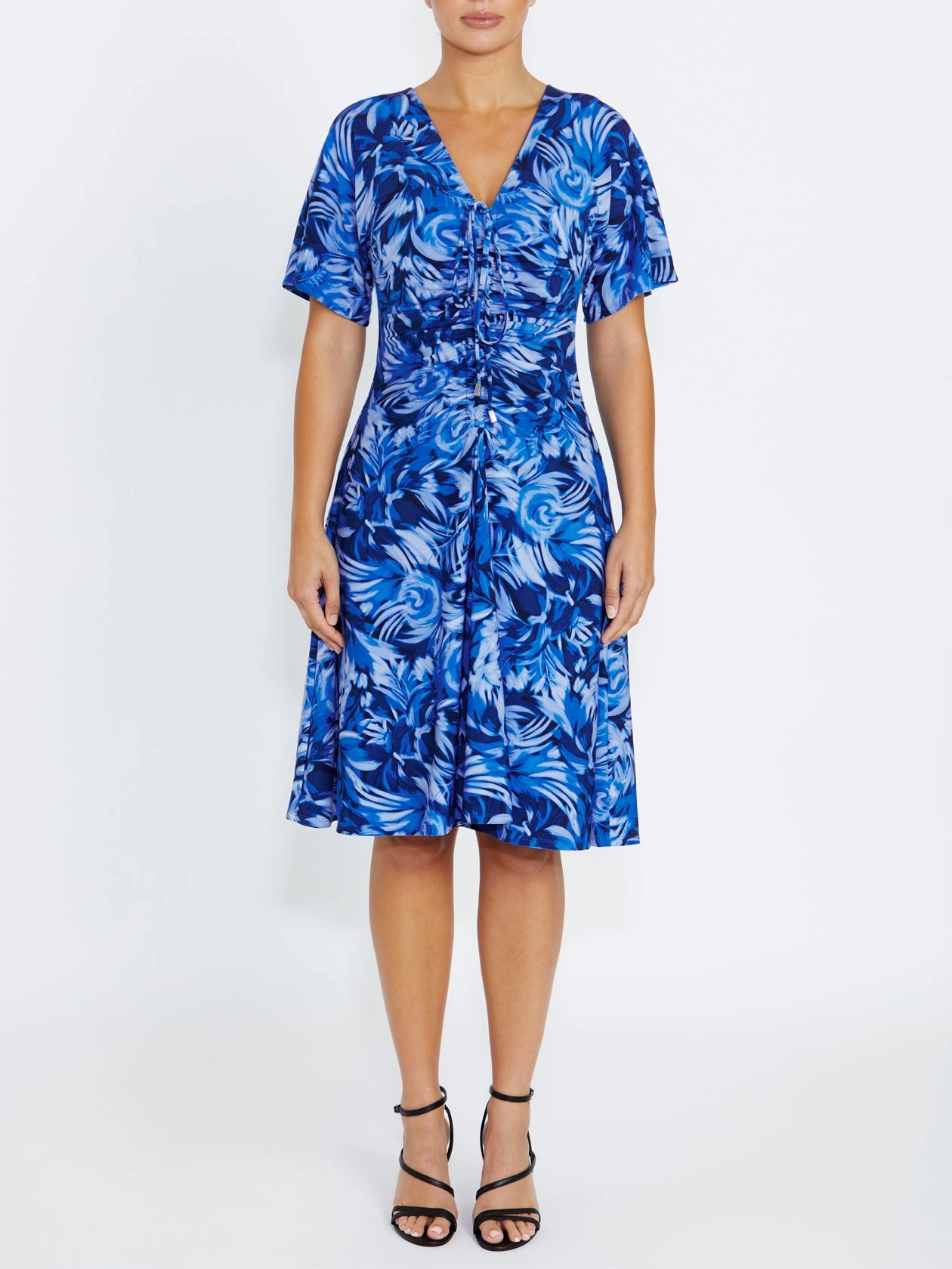 Shelly Blue Jersey Dress Easy-care Silky-Lining