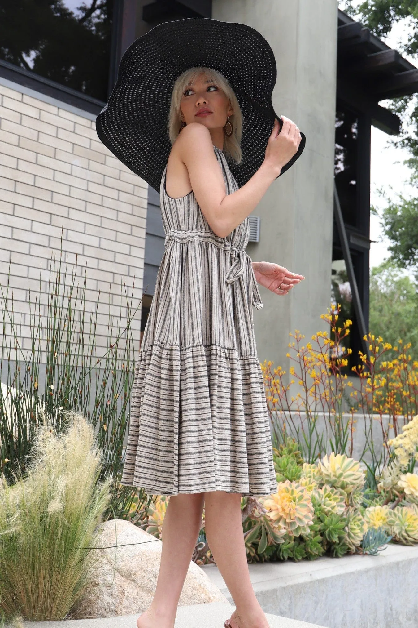 Champagne Hue Nixi Dress - Zanzibar Stripe