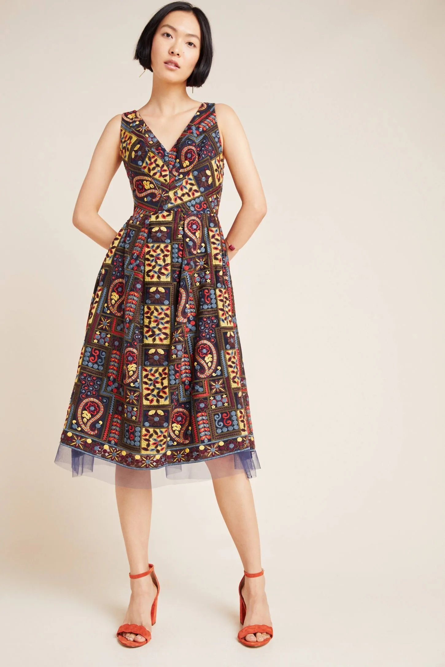 Charlotte Dress in Florika Paisley Bead Embellish