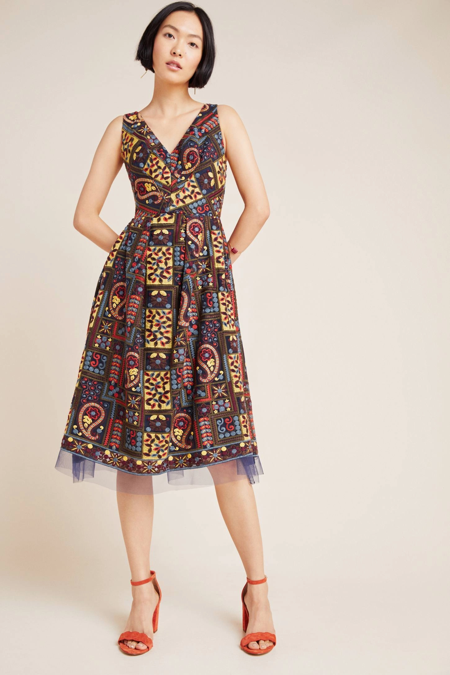 Charlotte Dress in Florika Paisley Bead Embellish