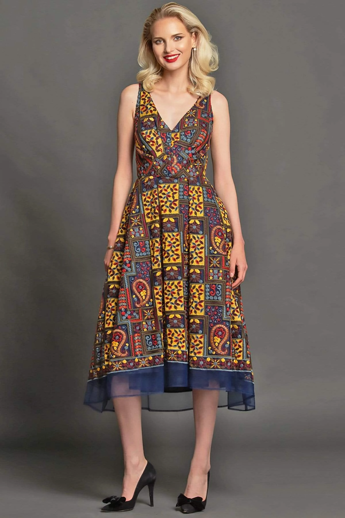Charlotte Dress in Florika Paisley Bead Embellish