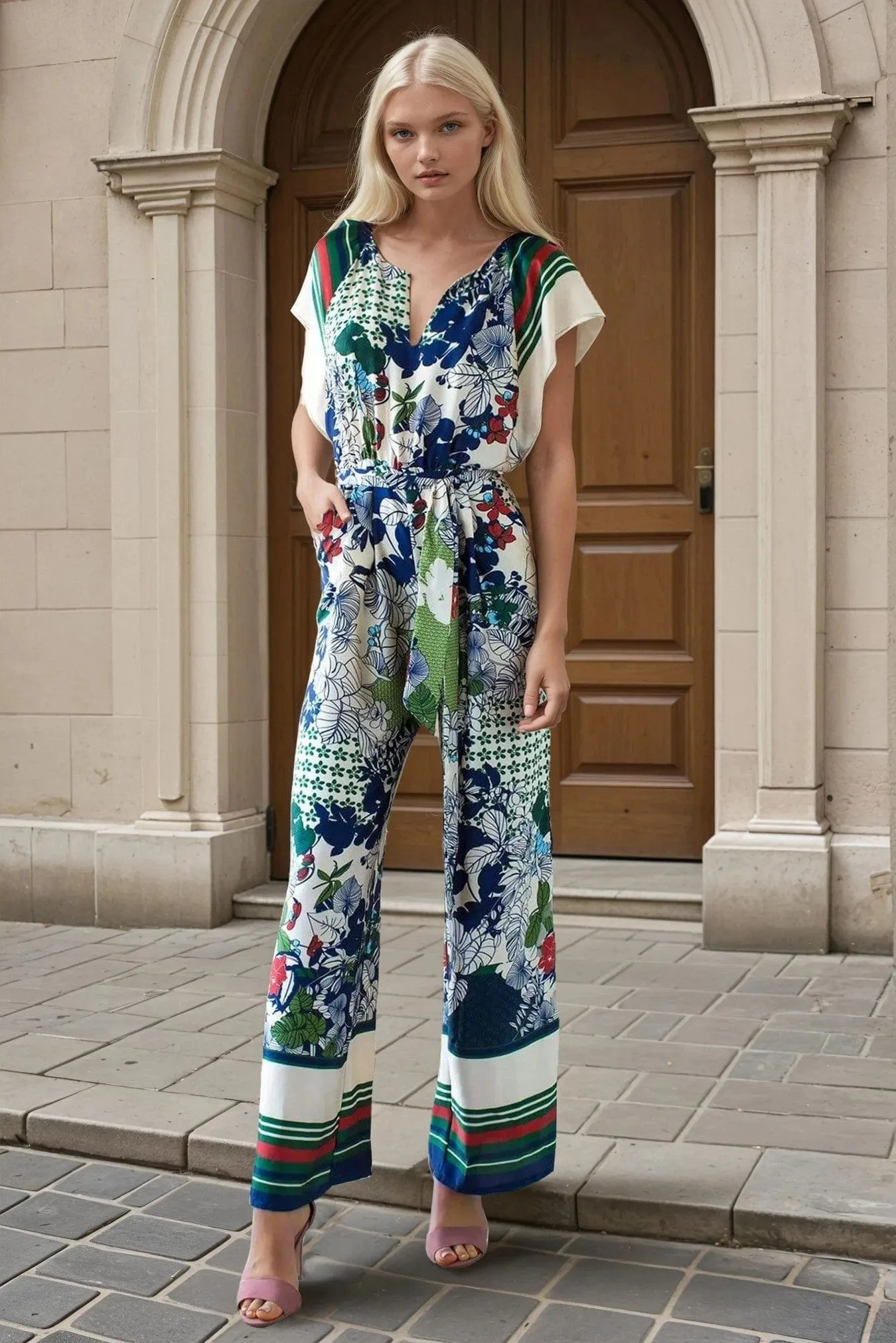 Essential Basic Candice Jumpsuit - Paradiso Stripe