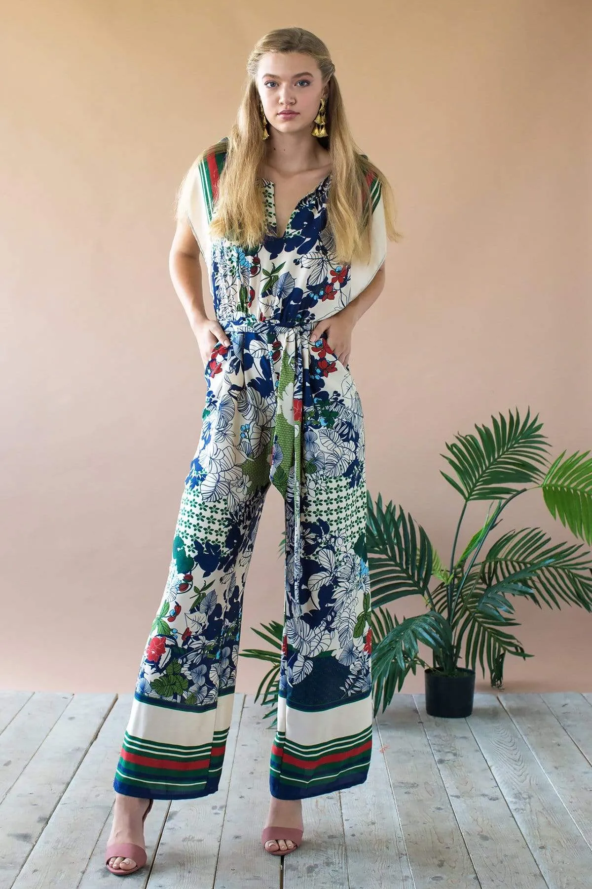 Charming Shape Candice Jumpsuit - Paradiso Stripe