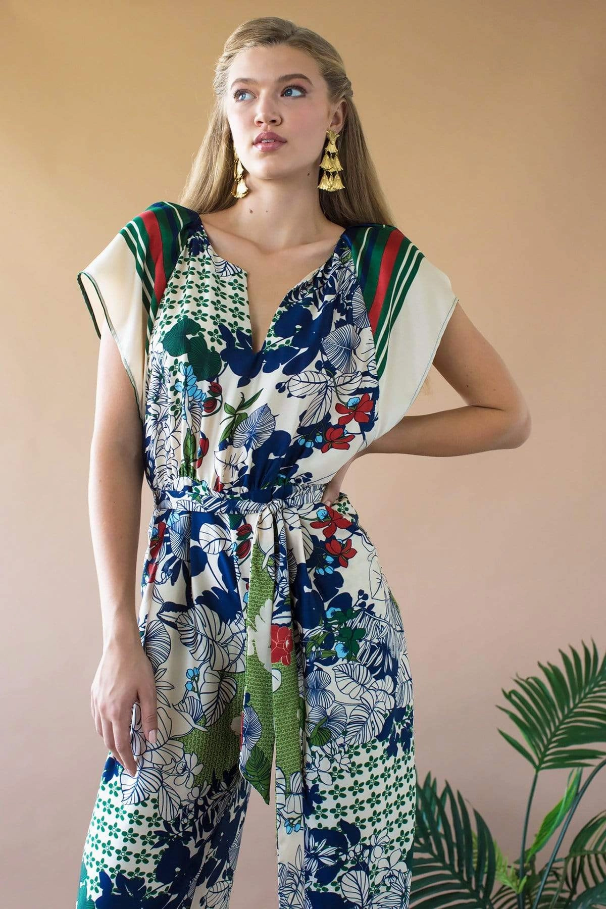 Charming Shape Candice Jumpsuit - Paradiso Stripe