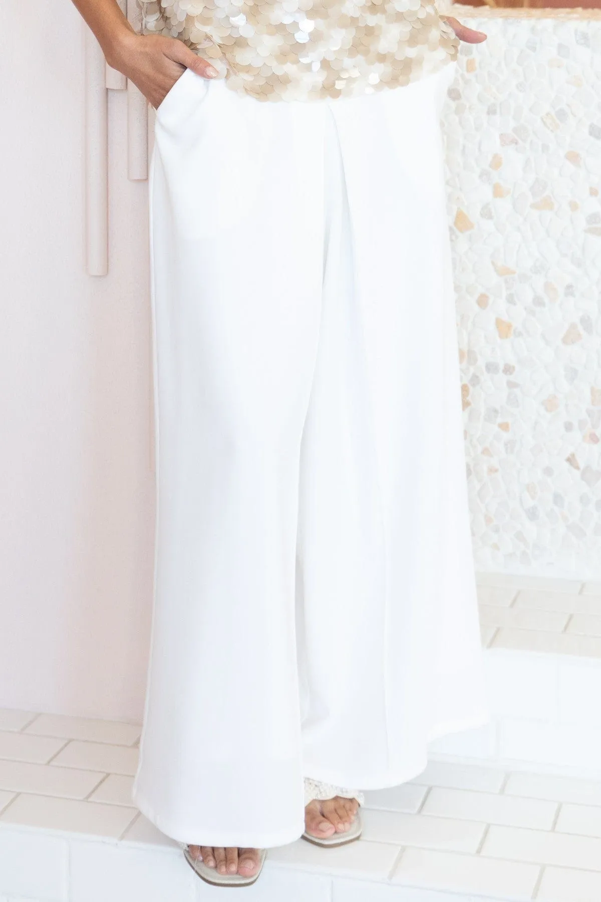 Chester Pant-White Lace-trimmed