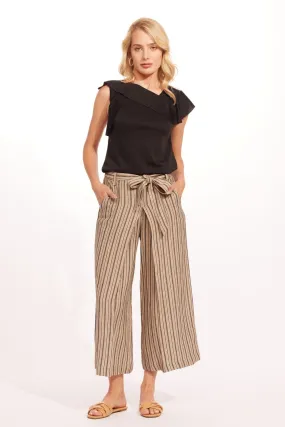 Smart Look Embroidered Detail Chester Pant - Zanzibar Stripe