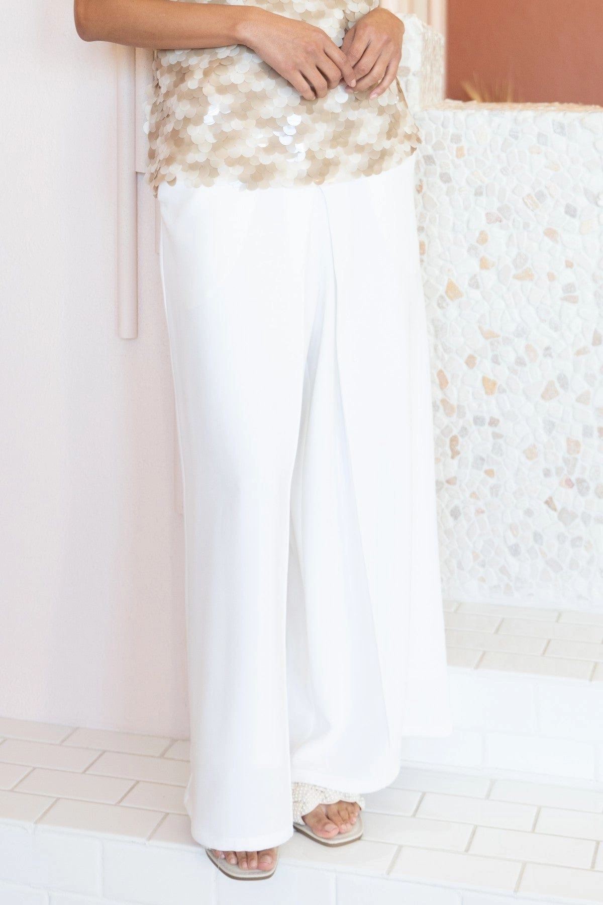 Chester Pant-White Lace-trimmed