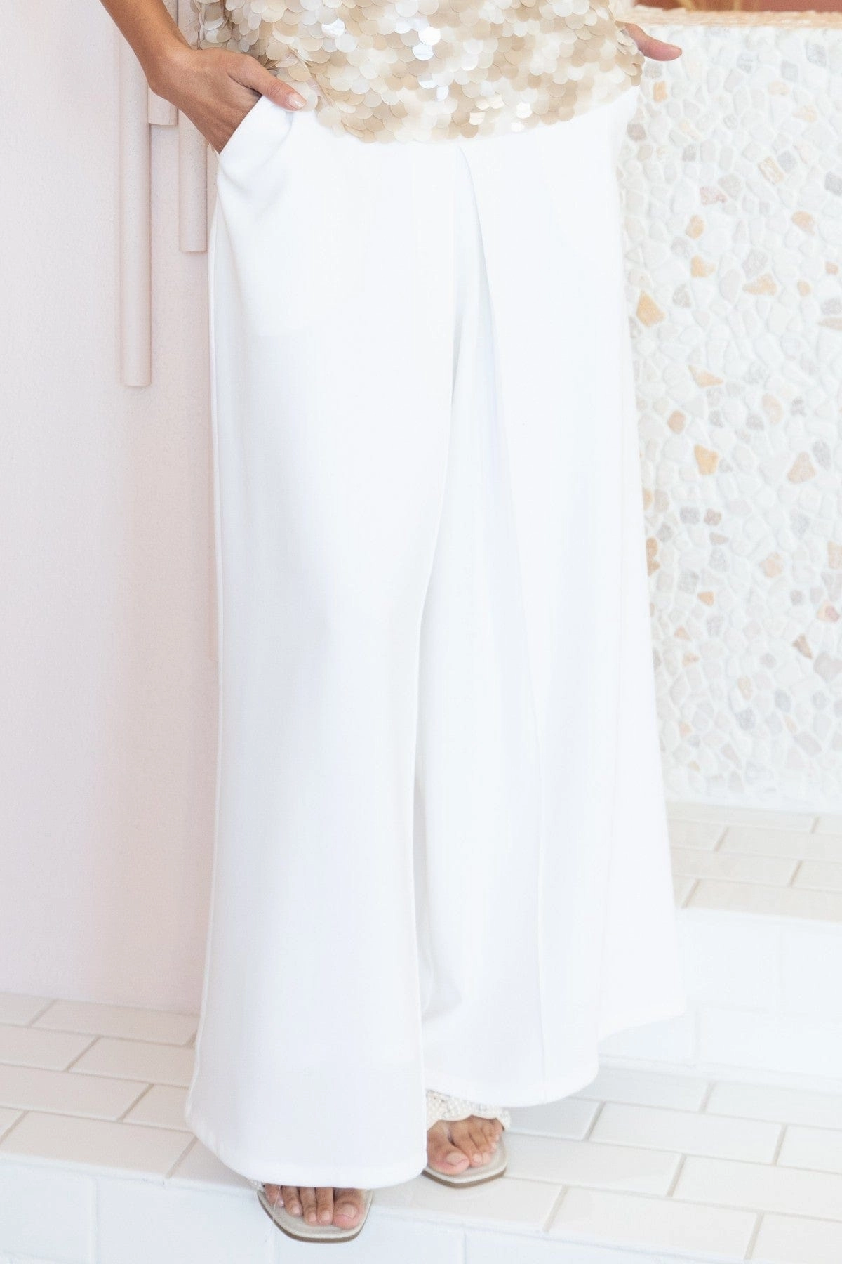 Chester Pant-White Lace-trimmed