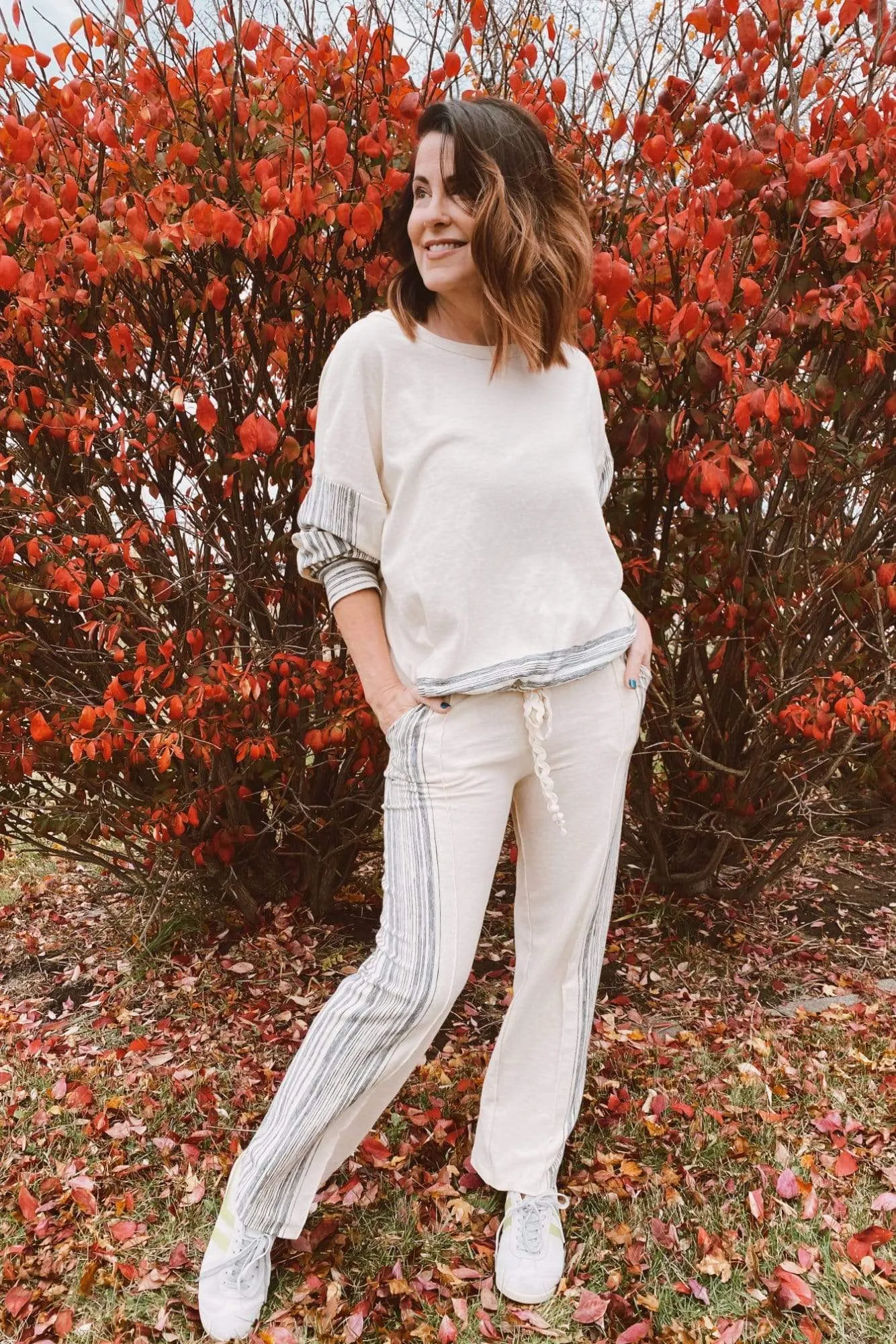 Chia Zen Stripe Jogger Pant Cozy Wear