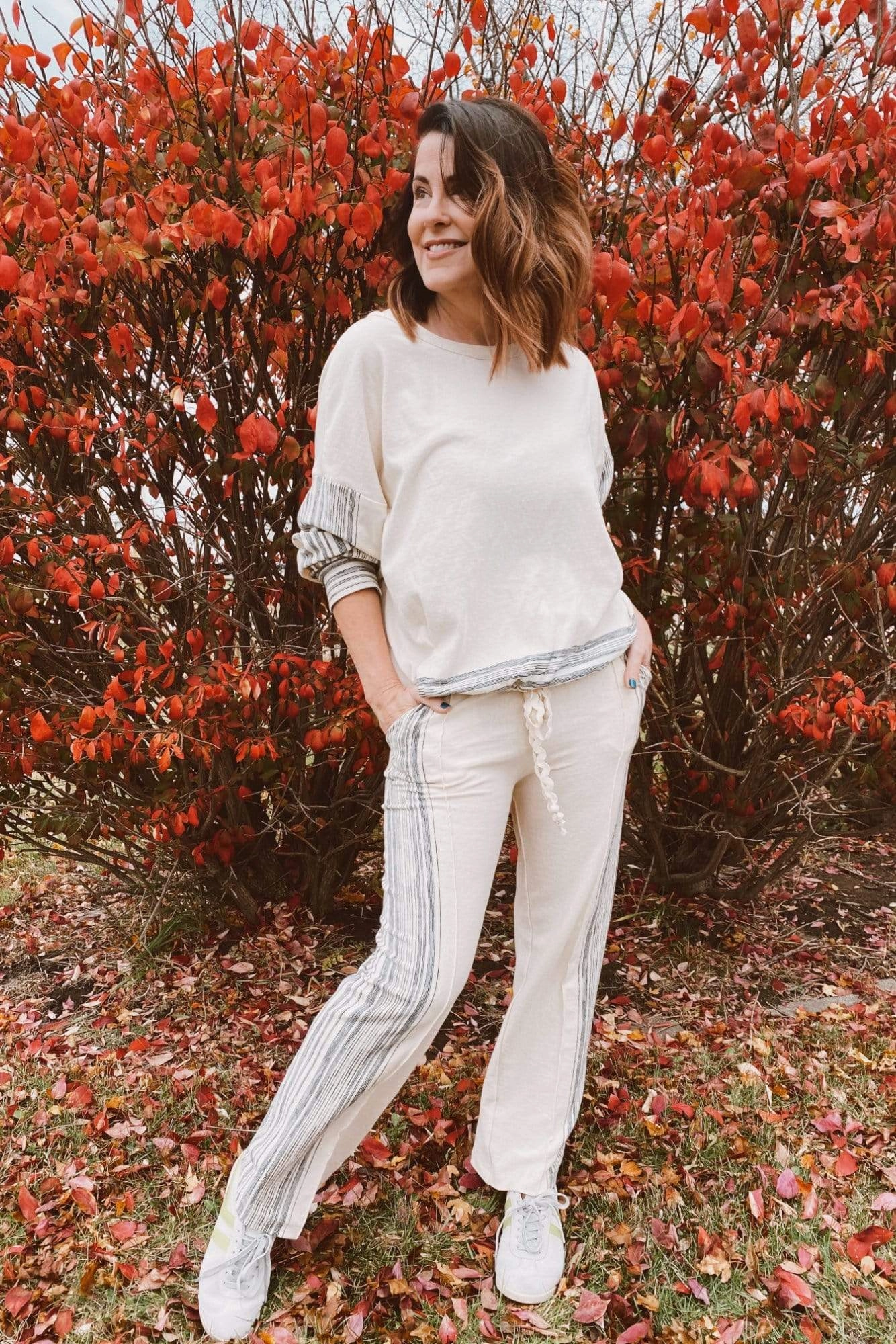 Chia Zen Stripe Jogger Pant Cozy Wear